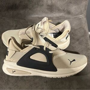 Puma Cream and Black Softride Enzo Sneakers